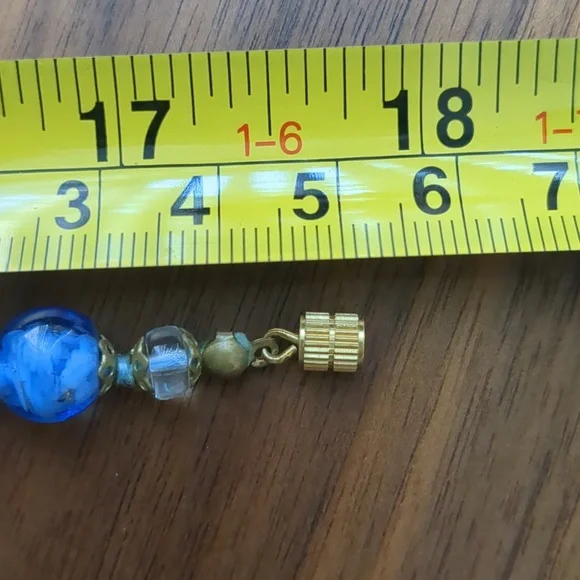 Venetian Glass Blue Beaded Necklace - Picture 7 of 7